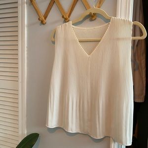Babaton White Pleated Blouse